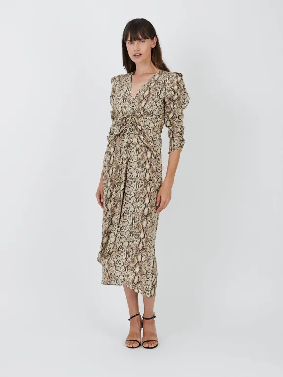 Albini Dress in Natural Python