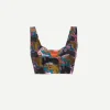 Baia Crop Top in Jacquard Spritz Blue Petrol