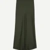 Bar Silk Skirt in Dark Olive