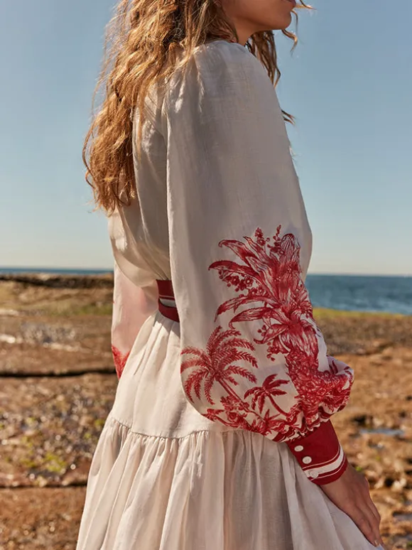 Blythe Midi Dress in Coconut