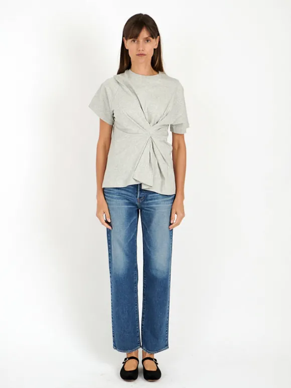 Body Twist Tee in Grey Marle
