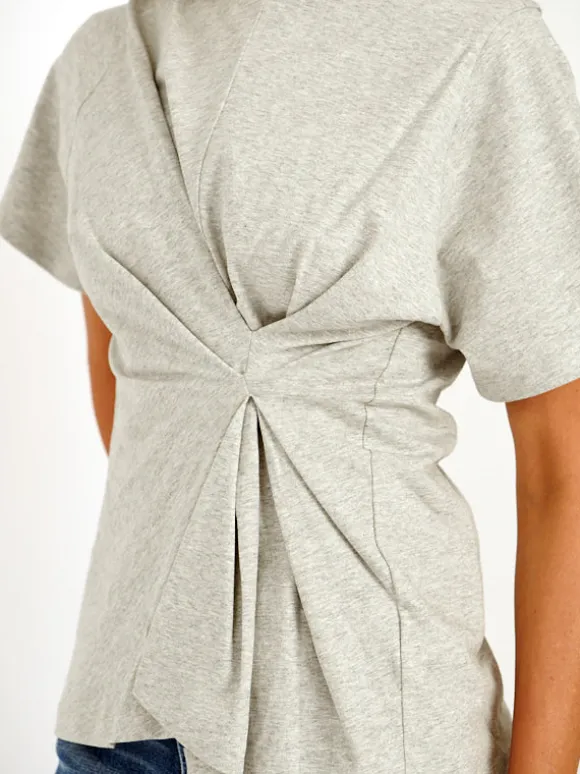 Body Twist Tee in Grey Marle