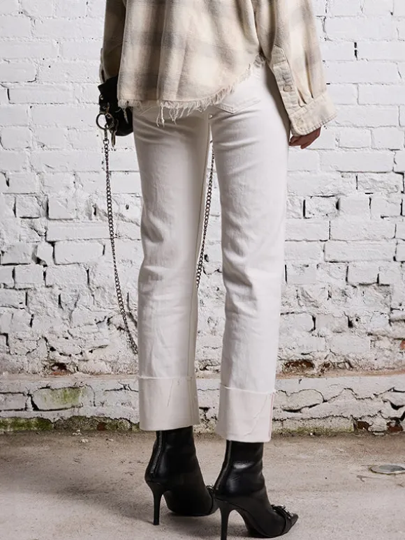 Boy Straight w/Cuff in Sutton White