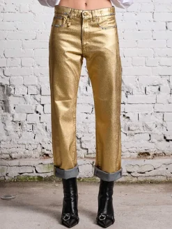 Boyfriend Jean in Gold Indigo