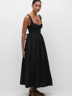 Bralette Midi Dress in Black