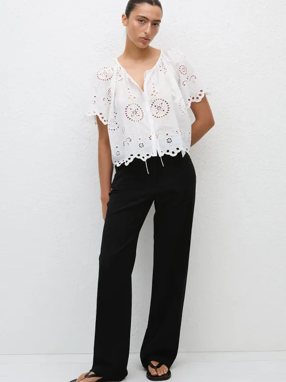 Broderie Blouse in White