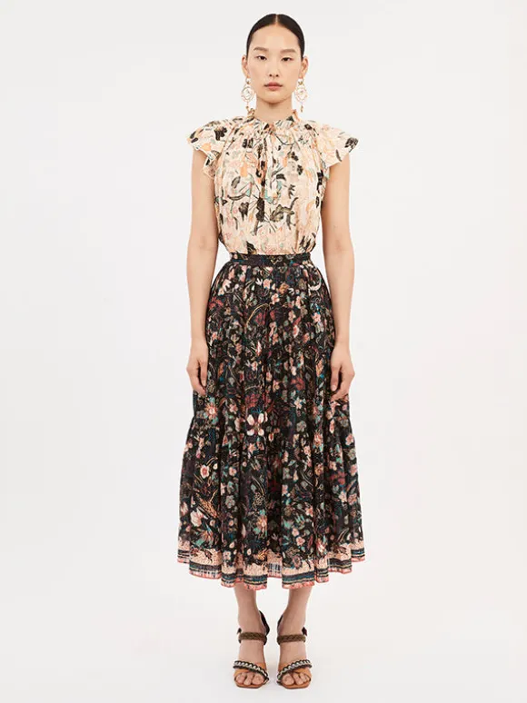 Cambrie skirt in Obsidian Botanica