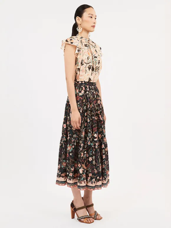 Cambrie skirt in Obsidian Botanica