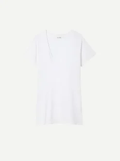 Carol V-Neck Tee Shirt in White