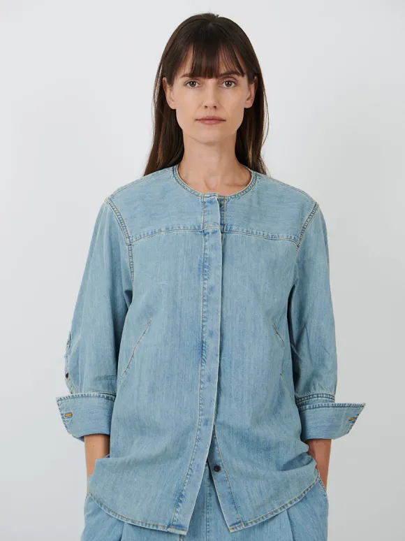 Clarissa Denim Shirt in Ice Blue