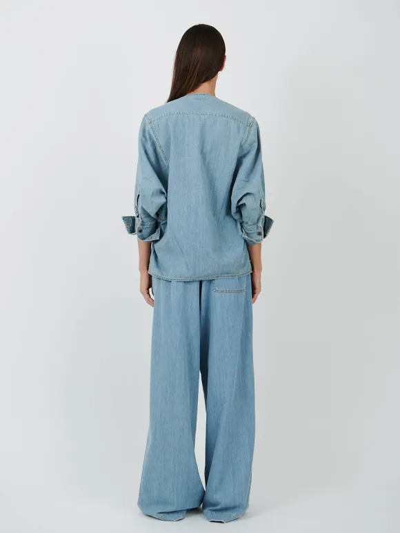 Clarissa Denim Shirt in Ice Blue