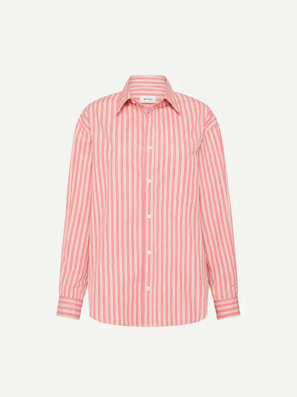 Classic Stripe Shirt in Rose Stripe
