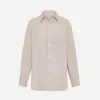 Classic Stripe Shirt in Taupe Pinstripe