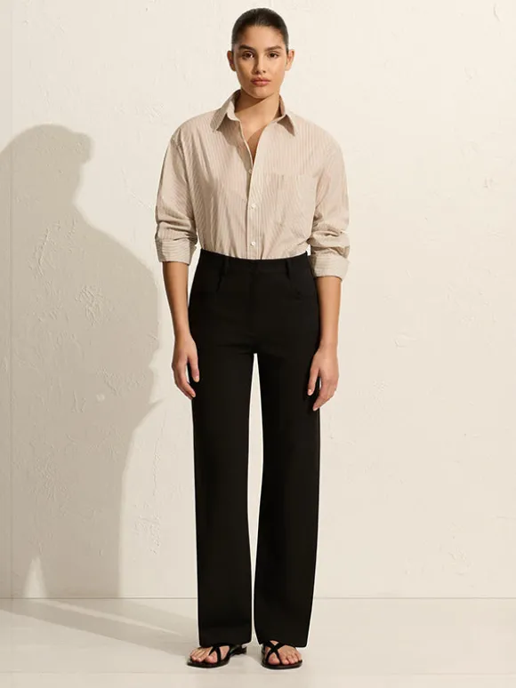 Classic Stripe Shirt in Taupe Pinstripe