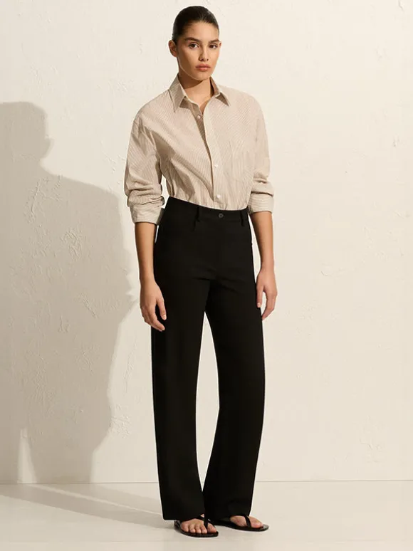 Classic Stripe Shirt in Taupe Pinstripe
