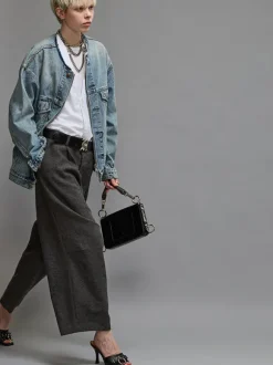Collarless Trucker Jacket in Caxton Blue