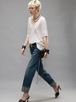 Cuffed Romeo Jean in Caslon Selvedge Blue