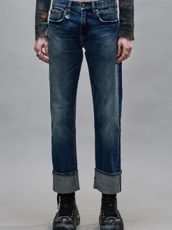 Cuffed Romeo Jean in Caslon Selvedge Blue