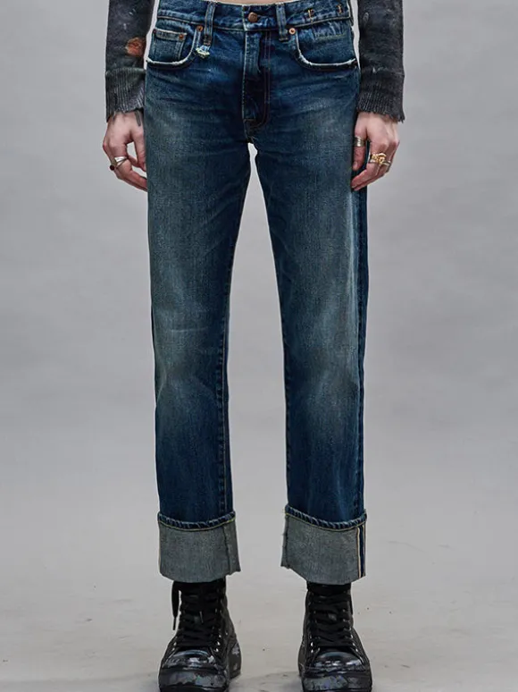 Cuffed Romeo Jean in Caslon Selvedge Blue