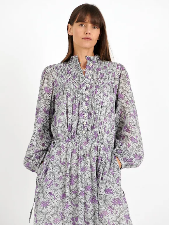 Dalida Dress in Ecru/Lilac