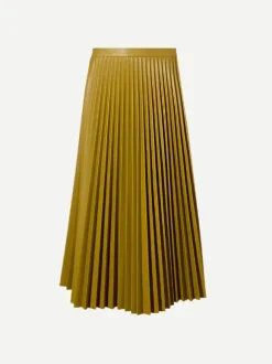 Daphne Faux Leather Skirt in Chai