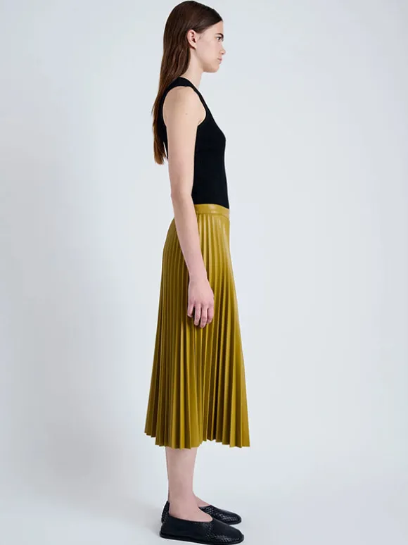 Daphne Faux Leather Skirt in Chai