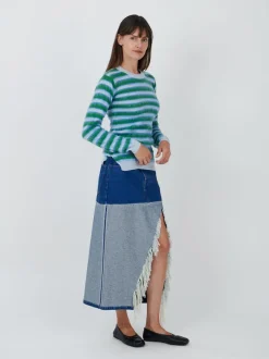 Denim Skirt in Ocean