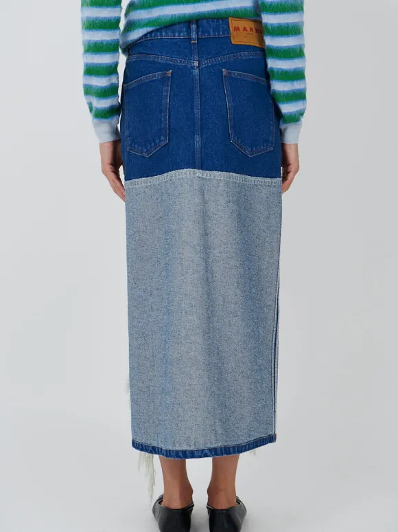Denim Skirt in Ocean