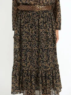 Diya Skirt in Black/Ochre