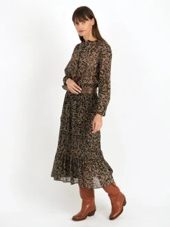 Diya Skirt in Black/Ochre