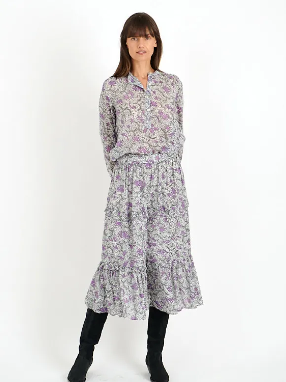 Diya Skirt in Ecru/Lilac