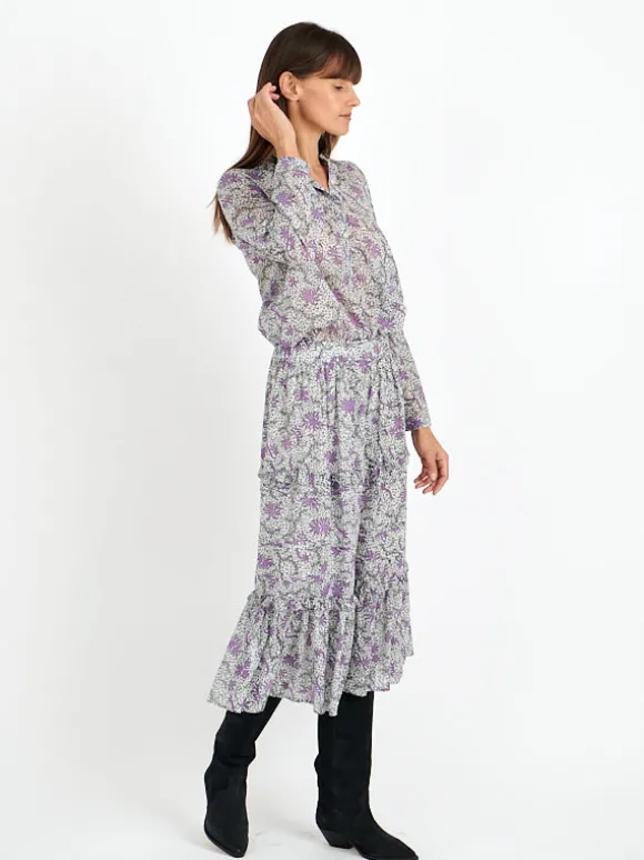 Diya Skirt in Ecru/Lilac