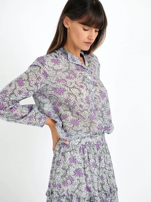 Diya Skirt in Ecru/Lilac