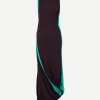 Double Layer Jersey Dress in Ebony/Peacock