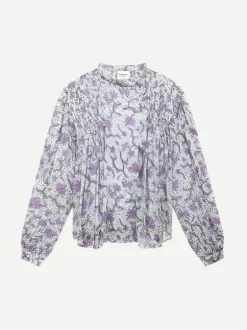 Dubna Top in Ecru/Lilac