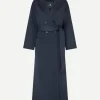 Dylan Maxi Coat in Navy