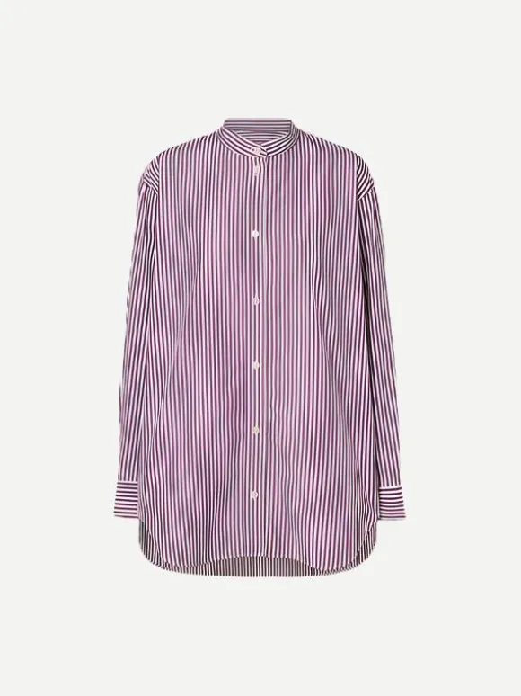 Faby Shirt in Ecru/Burgundy