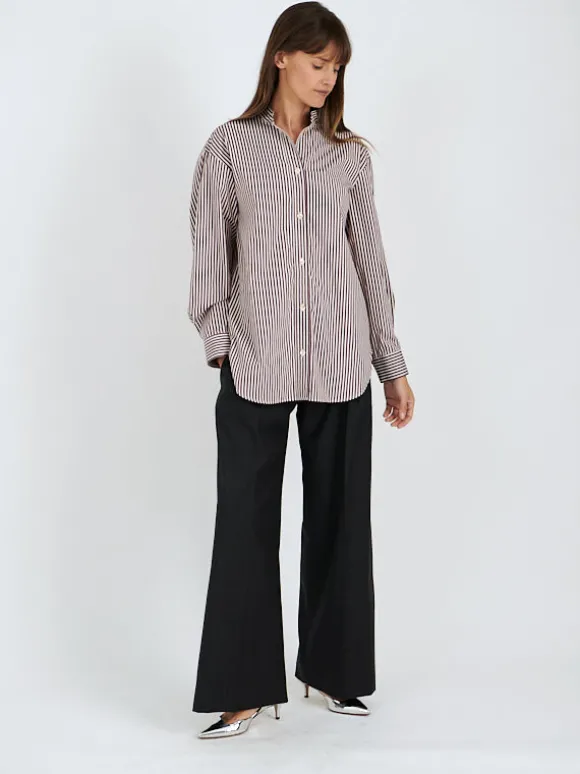 Faby Shirt in Ecru/Burgundy