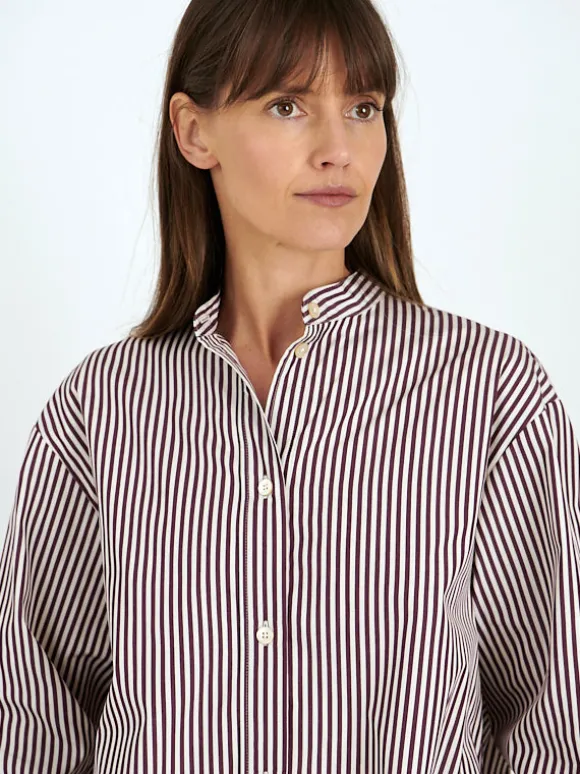 Faby Shirt in Ecru/Burgundy