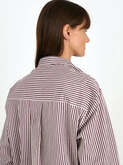 Faby Shirt in Ecru/Burgundy