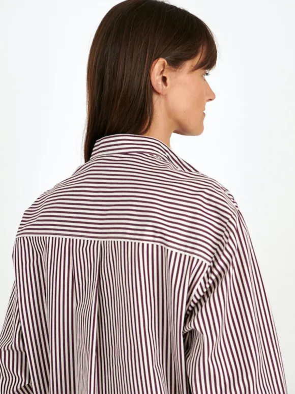 Faby Shirt in Ecru/Burgundy