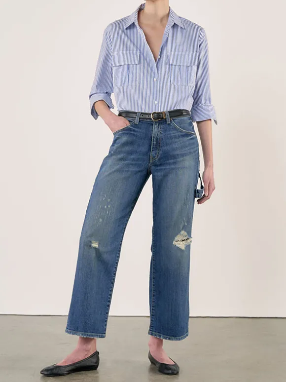 Felicity Shirt in Blue/White Stripe