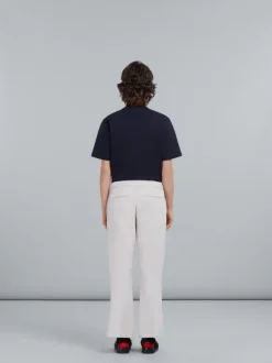 Flared Cavalry Wool Trousers in Snow