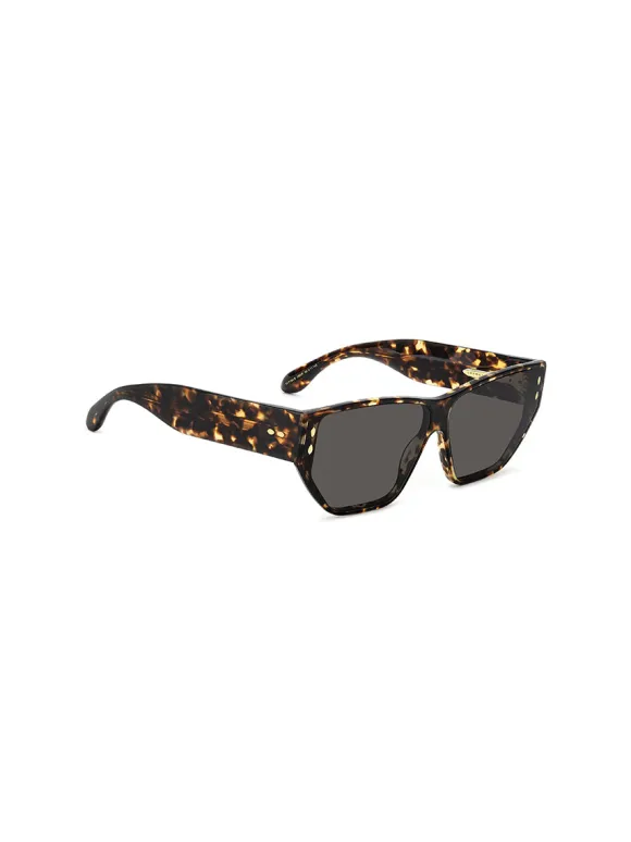 Flat Framed Square Sunglasses in Havana