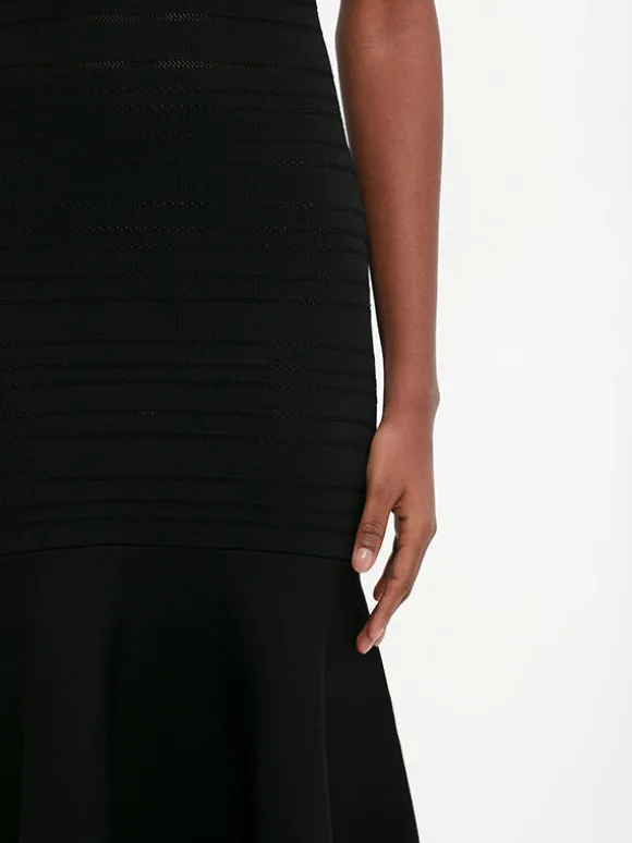 Frame Detail Sleeveless Dress in Black