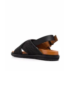 Fussbett Sandals in Black Rafia