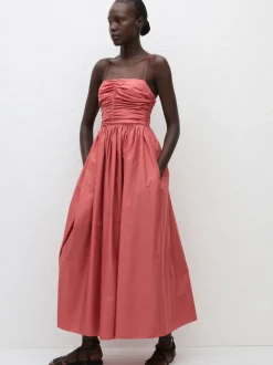 Gathered Bodice Dress in Rose