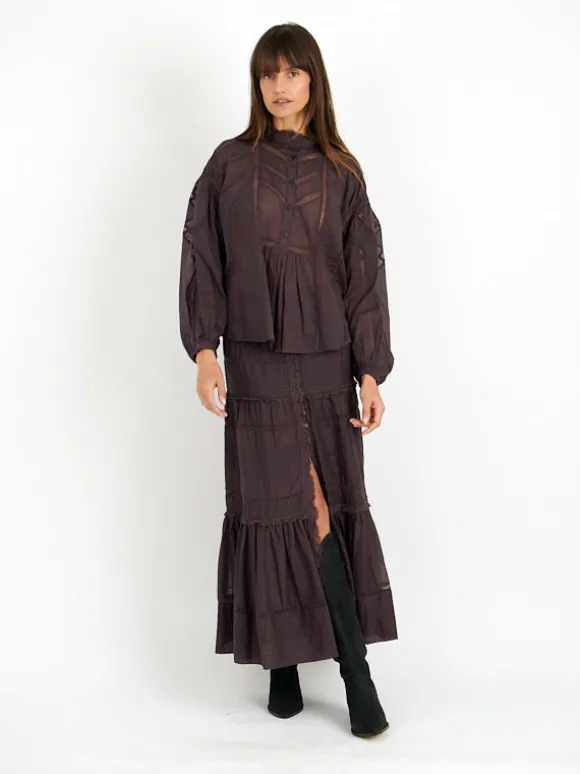 Gelma Top in Dark Plum