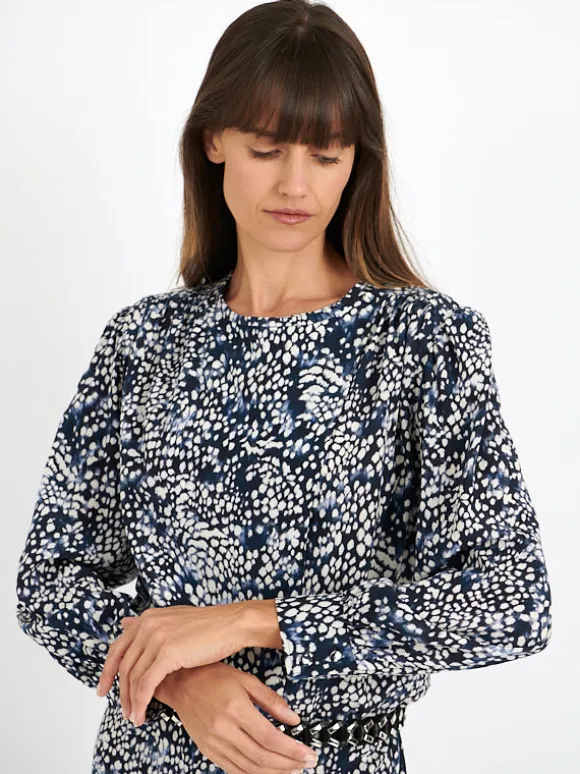 Hanane Dress in Midnight/White