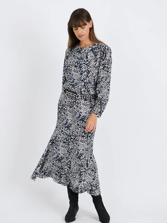 Hanane Dress in Midnight/White